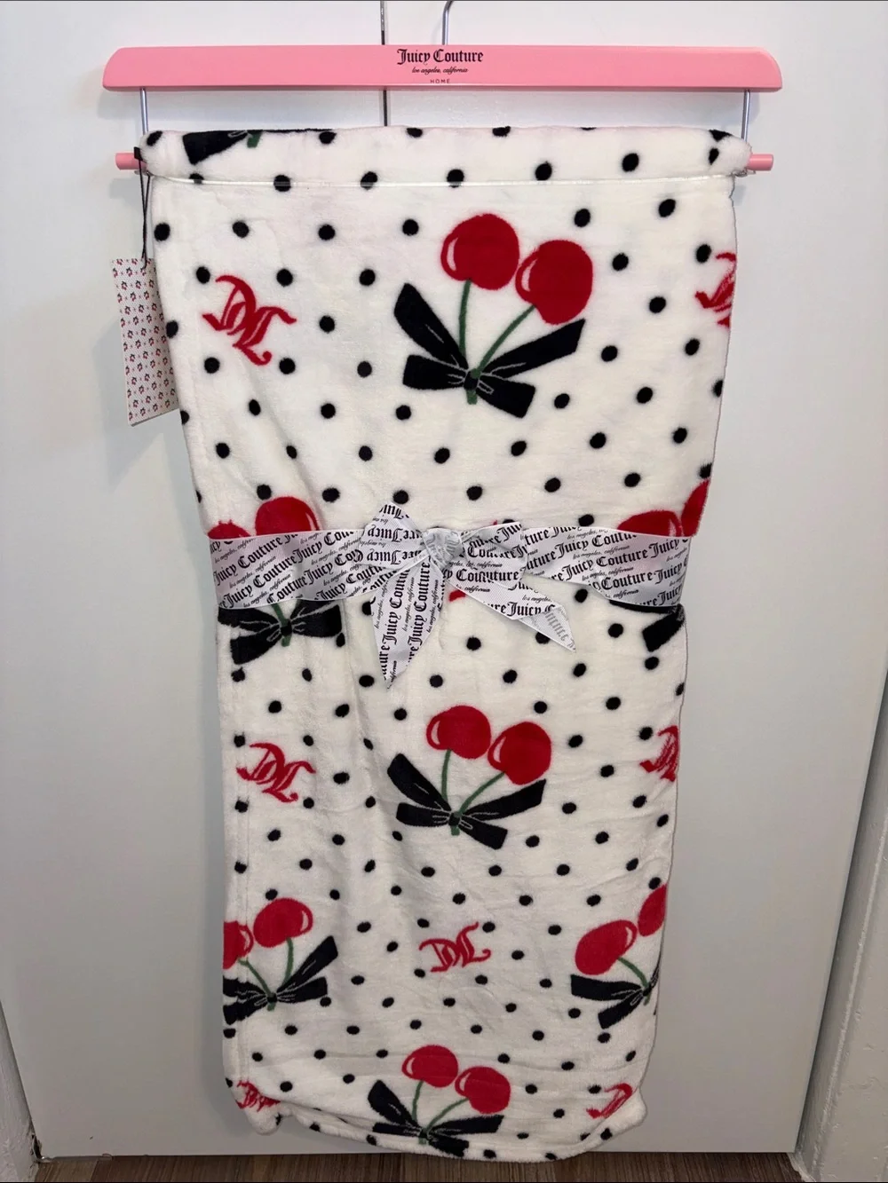 Juicy Couture White Cherry Polka Dot Maxi Skirt